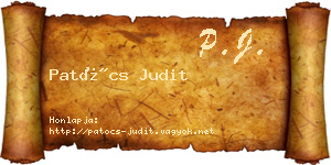 Patócs Judit névjegykártya